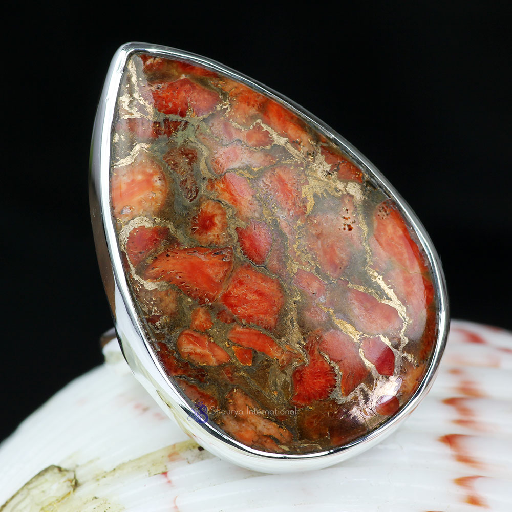 RED COPPER TURQUOISE O - RCT995- 925 STERLING SILVER RED COPPER TURQUOISE GEMSTONE TRENDY